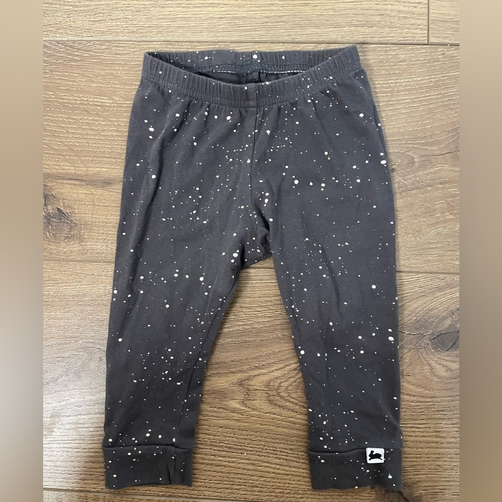 Little & Lively Bamboo White Speckled Grey Leggings 9-12M